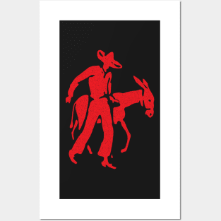 Retro Minimalistic Mexican Vaquero Pattern Posters and Art